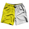 Yellow Bright And White Quad Color Swim Shorts 7" Made In USA by Tribe Lacrosse