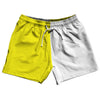 Yellow Bright And White Quad Color 5" Swim Shorts Made In USA by Tribe Lacrosse