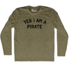 Yes I Am A Pirate Adult Tri-Blend Long Sleeve T-shirt  by Tribe Lacrosse