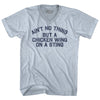 Ain't No Thing But A Chicken Wing On A Sting Adult Tri-Blend V-neck T-shirt Tribe Lacrosse