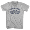 Ain't No Thing But A Chicken Wing On A Sting Adult Cotton V-neck T-shirt Tribe Lacrosse