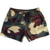 Army Woodland Camo Rugby Gym Short 5 Inch Inseam With Pockets