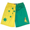 Australia Boxing Kangaroo Lacrosse Shorts in Green and Yellow by Tribe Lacrosse