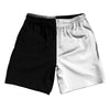 Black And White Quad Color Athletic Running Fitness Exercise Shorts 7" Inseam Shorts Made In USA by Tribe Lacrosse