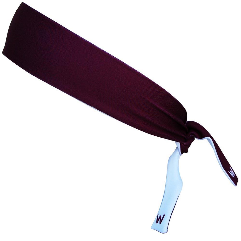 Maroon & White Reversible Elastic Tie 2.25 Inch Headband in Maroon by Wicked Headbands