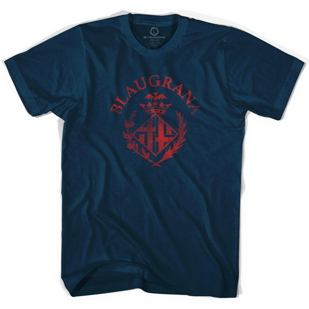 Blaugrana Barcelona Vintage Soccer Adult Tri-Blend T-shirt by Tribe Lacrosse