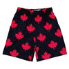 Canada Maple Leafs Sublimated Lacrosse Shorts in Black & Red by Tribe Lacrosse