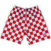 Red and Whtie Checkerboard Lacrosse Shorts by Tribe Lacrosse