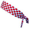 Croatia Red and White Checkerboard Elastic Tie Headband - Red and White / One Size - Wicked Headbands