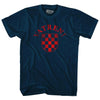 Croatia Vatreni Crest Soccer Adult Tri-Blend T-shirt by Tribe Lacrosse