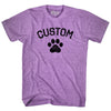 Custom Cat Paw Adult Tri-Blend T-shirt by Tribe Lacrosse