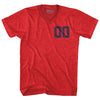 Custom Left Chest Number Name And Number Back Adult Tri-Blend V-neck T-shirt by Tribe Lacrosse