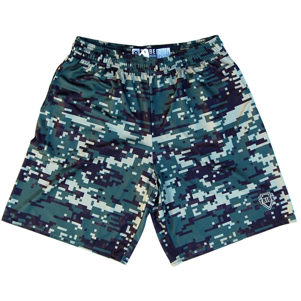 Digital Army Camo Lacrosse Shorts in Green by Tribe Lacrosse