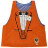 Dumb and Dumber Tuxedo Sublimated Reversible Lacrosse Pinnie in Orange/Blue by Tribe Lacrosse