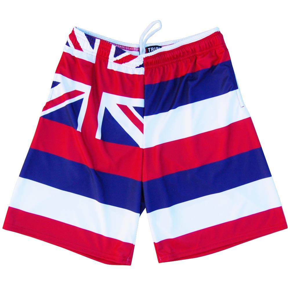 Hawaii Flag Lacrosse Shorts in Red by Tribe Lacrosse