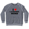 I Love Lacrosse Moms Adult Tri-Blend Sweatshirt by Tribe Lacrosse