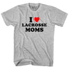 I Love Lacrosse Moms Adult Cotton T-shirt by Tribe Lacrosse