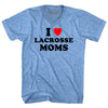 I Love Lacrosse Moms Adult Tri-Blend V-neck T-shirt by Tribe Lacrosse