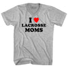 I Love Lacrosse Moms Adult Cotton V-neck T-shirt by Tribe Lacrosse