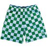 Kelly and White Checkerboard Lacrosse Shorts by Tribe Lacrosse