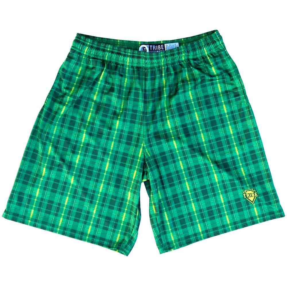 Kelly Tartan Paid Lacrosse Shorts in Kelly by Tribe Lacrosse
