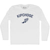 Kipchoge Running Track Winged Foot Adult Cotton Long Sleeve T-shirt by Tribe Lacrosse