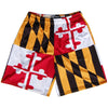 Maryland Flag Quads Yellow and Red Lacrosse Shorts in Red White Gold Marylandand Black by Tribe Lacrosse