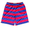 Red and Navy Striped Sublimated Shorts