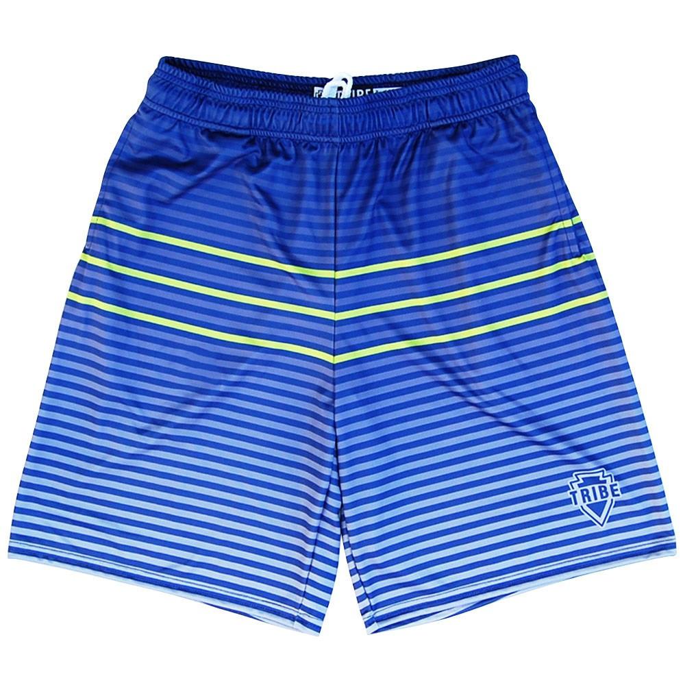 Tribe Ombre Striped? Lacrosse Shorts in Navy by Tribe Lacrosse