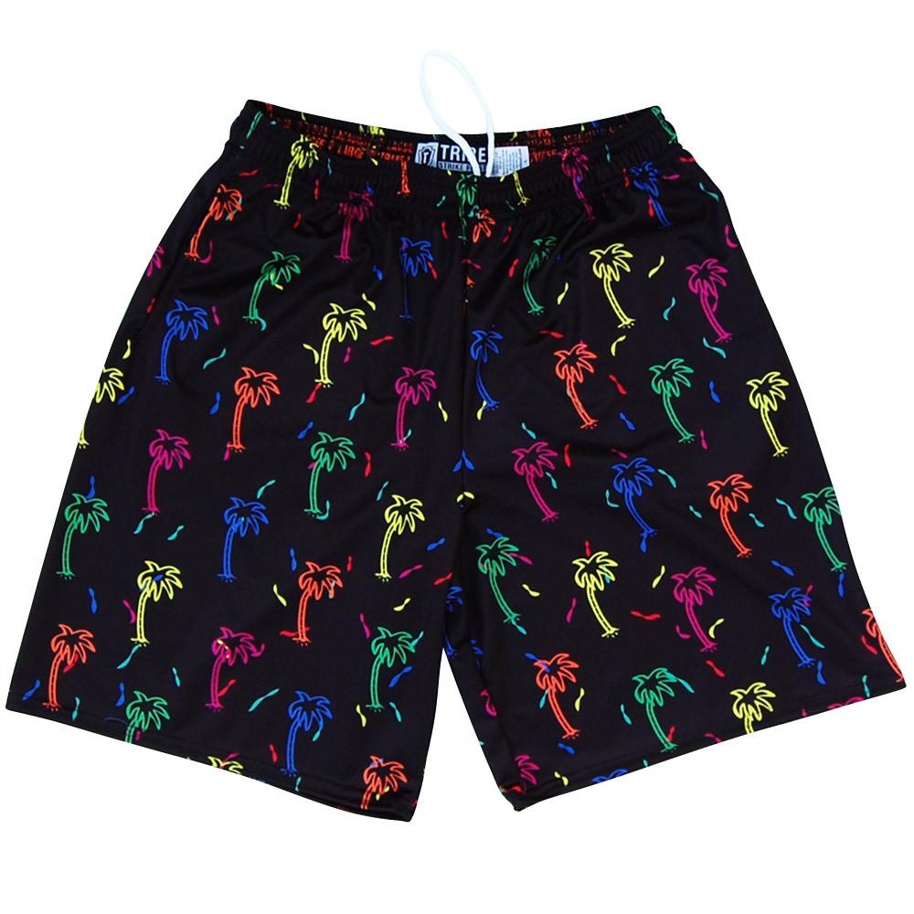 Party Palms Lacrosse Shorts in Black by Tribe Head Lacrosse