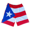 Puerto Rico Flag Sublimated Lacrosse Shorts in Red by Tribe Lacrosse