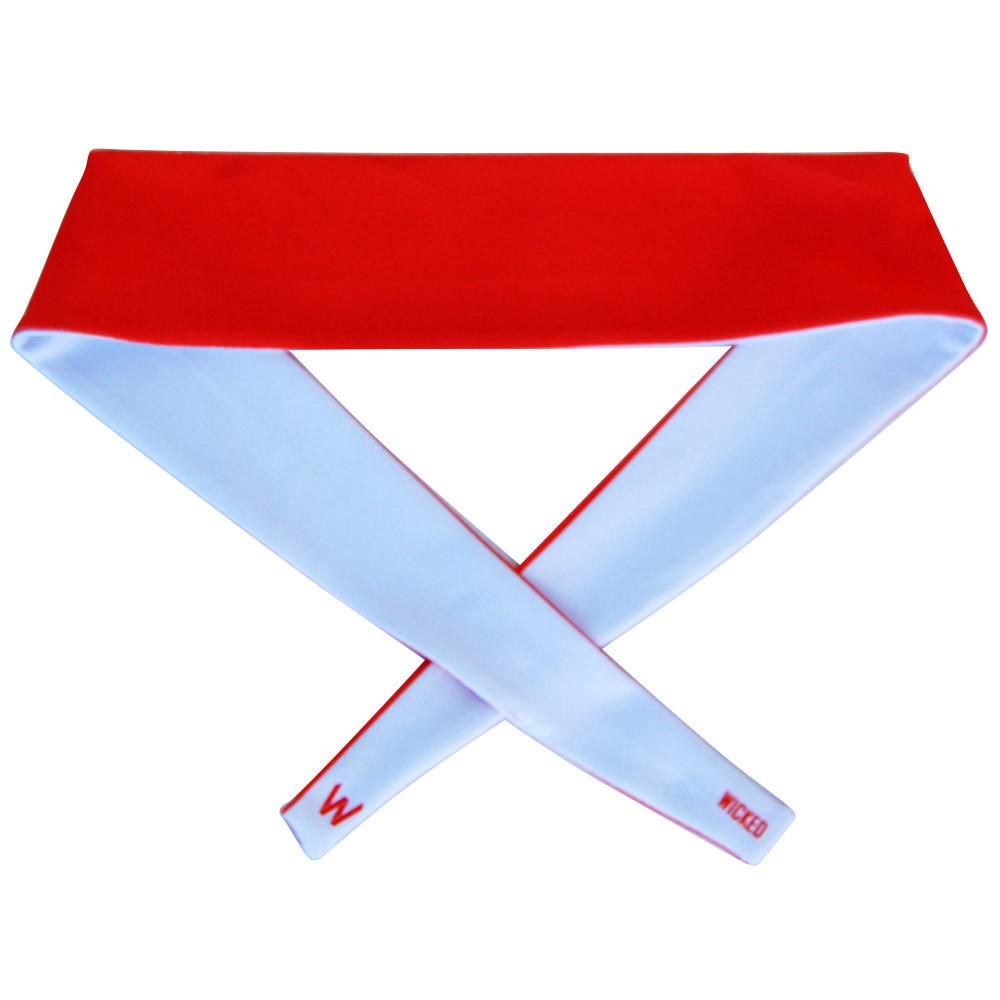 Red & White Reversible Elastic Tie 2.25 Inch Headband in Red by Wicked Headbands