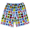 Sailing Nautical Sailing Flags Lacrosse Shorts by Tribe Lacrosse