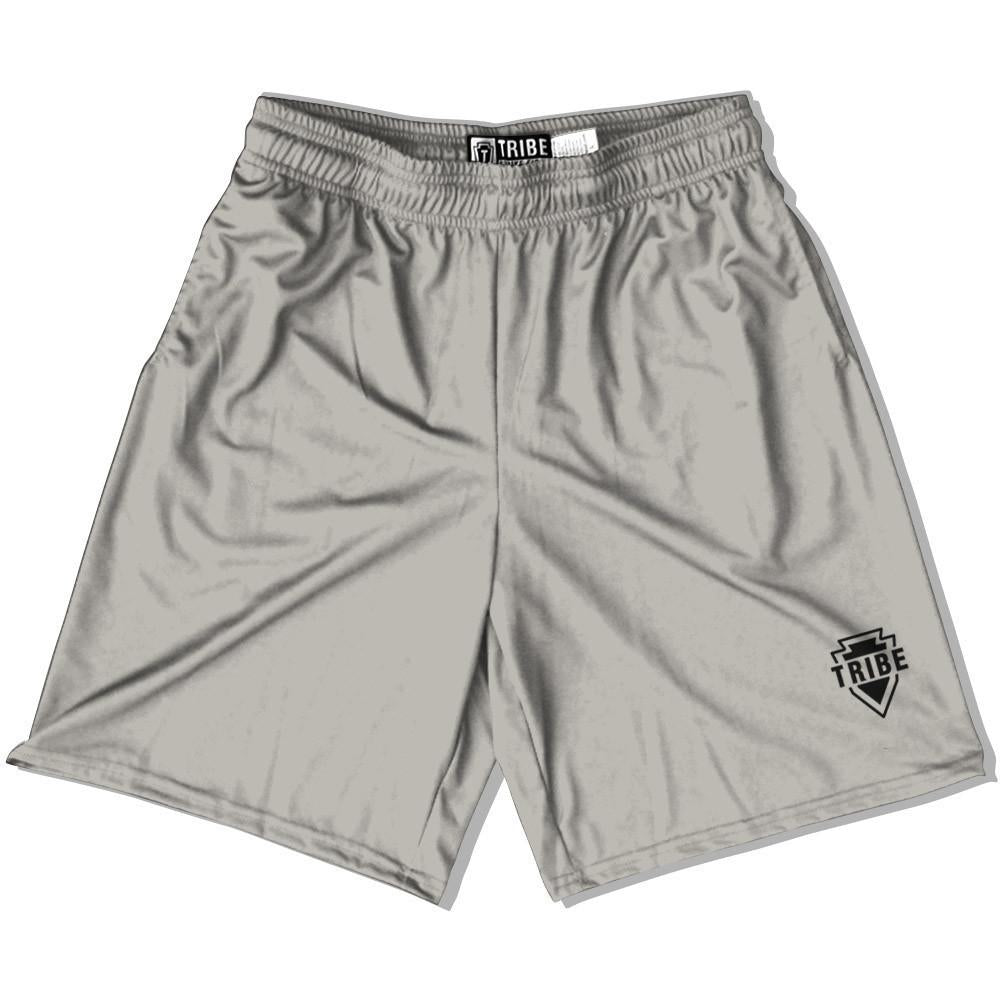 Tribe Silver Lacrosse Shorts in Silver by Tribe Lacrosse