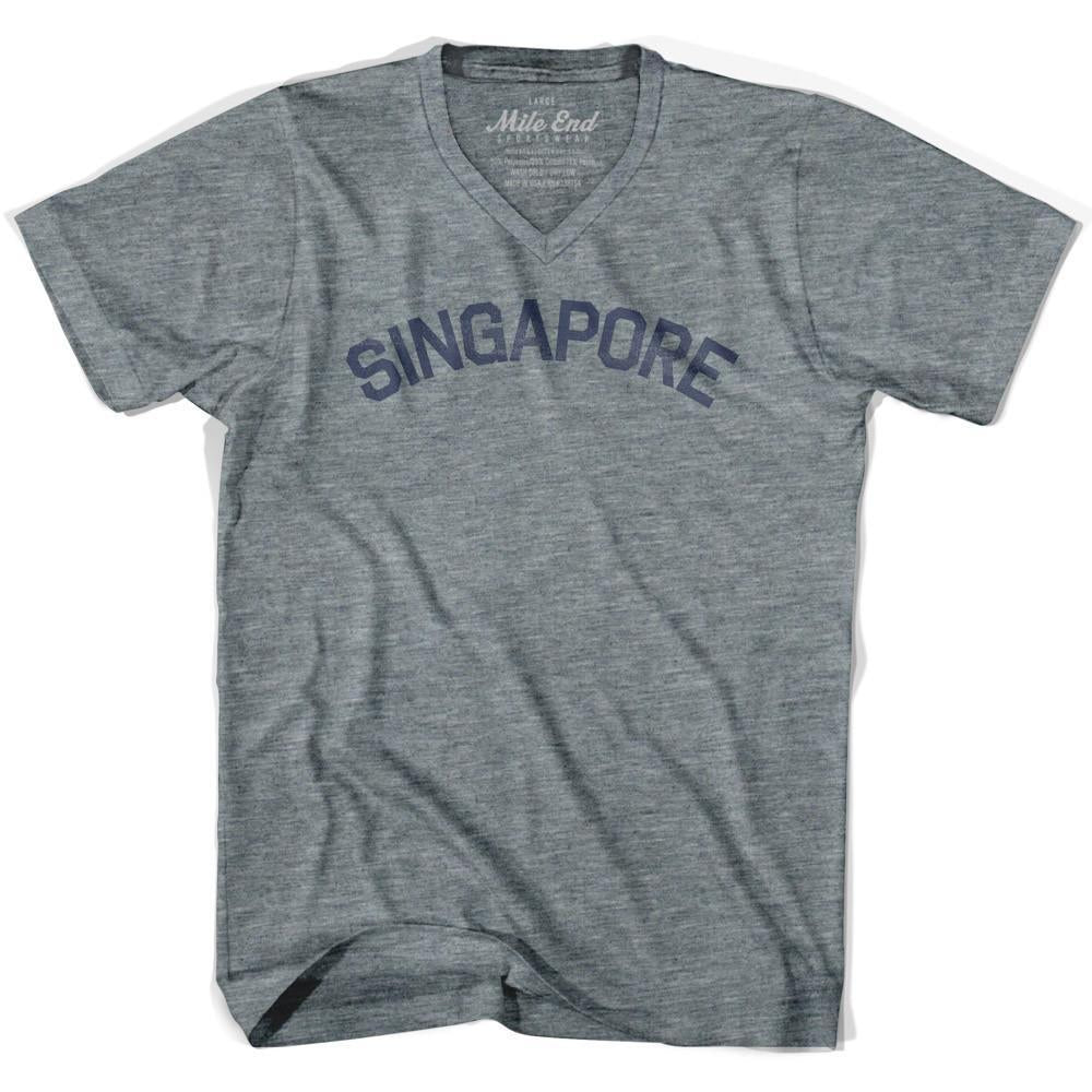 Singapore City Vintage V-neck T-shirt