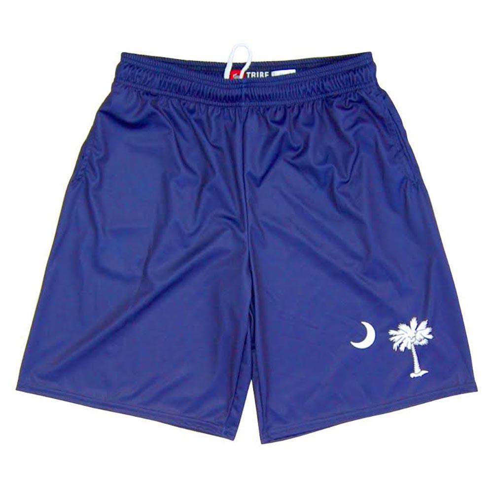 South Carolina Palmetto Flag Lacrosse Shorts in Navy by Tribe Lacrosse
