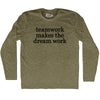 Teamwork Makes The Dream Work Rage Font Adult Tri-Blend Long Sleeve T-shirt by Tribe Lacrosse