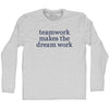 Teamwork Makes The Dream Work Rage Font Adult Cotton Long Sleeve T-shirt by Tribe Lacrosse