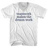 Teamwork Makes The Dream Work Rage Font Adult Tri-Blend V-neck T-shirt by Tribe Lacrosse